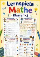 Vorschau - Arbeitsblätter - Lernspiele Mathe Klasse 1–2 | 5 abwechslungsreiche Mathe-Arbeitsblätter - Deckblatt