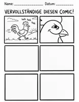 Vorschau - Arbeitsblätter - Vertretungsstunde - kreatives Malen und Schreiben - Comic - Deckblatt