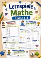 Vorschau - Arbeitsblätter - Lernspiele Mathe Klasse 3–4 | 5 abwechslungsreiche Mathe-Arbeitsblätter - Deckblatt