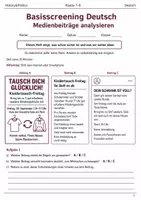 Vorschau - Arbeitsblätter - Basisscreenings Deutsch Mathe Englisch Klasse 7–8 - Seite 1