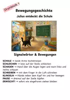 Vorschau - Mal- und Bastelvorlagen - Bewegungsgeschichte Schulanfang – Kater Julius entdeckt die Schule - 2-fach differenziert - Seite 2