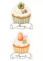 Vorschau - Mal- und Bastelvorlagen - Geburtstagskalender: Muffins zum Beschriften - Seite 2