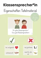Vorschau - Präsentationen/Tafelbilder - Eigenschaften eines Klassensprechers/einer Klassensprecherin Tafelmaterial - Deckblatt
