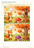 Vorschau - Unterrichtsreihen - Fehlersuchbilder-Mini Herbst | Gratis | Finde die Unterschiede - Seite 1