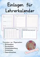 Vorschau - Lehrpläne/Lehrermaterial - Einlagen für Lehrerkalender: Stundenpläne, Wochenpläne, Schülerbeobachtungen etc - Deckblatt