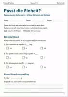 Vorschau - Arbeitsblätter - Größen und Maßstab Basisscreening Klasse 7–8 - Deckblatt