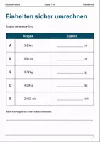 Vorschau - Arbeitsblätter - Größen und Maßstab Basisscreening Klasse 7–8 - Seite 2