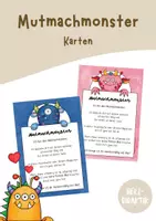 Vorschau - Bildkarten - Mutmachmonster-Karten - Geschenk zum Schulstart! - Deckblatt