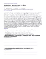 Vorschau - Unterrichtsreihen - Quadratische Funktionen und Parabeln Klasse 9 | Scheitelpunktform, Nullstellen & pq-Formel - Seite 2