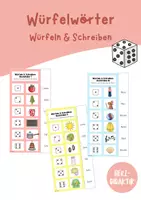 Vorschau - Aufgabenkarten - Würfelwörter - Würfel & Schreiben (Klasse 1) - Deckblatt