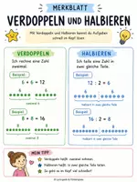 Vorschau - Fördermaterial/Inklusion - Merkblatt - Verdoppeln und Halbieren - Deckblatt