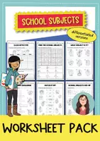 Voorbeeld - School Subjects – Schoolvakken in het Engels | gedifferentieerde werkbladen groep 5–7 / 3e–5e leerjaar - Voorblad