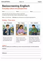 Vorschau - Arbeitsblätter - Basisscreening Englisch Klasse 7–8 Schulstart - Deckblatt