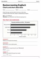Vorschau - Arbeitsblätter - Basisscreening Englisch Klasse 7–8 Daten und Diagramme - Deckblatt