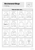 Vorschau - Arbeitsblätter - Materialpaket - Wochenend-Bingo (Jahreszeiten) - Seite 1