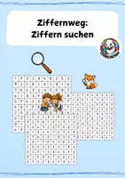 Vorschau - Arbeitsblätter - Ziffereinführung: Ziffern suchen I inkl. Varianten mit Klassentier - Deckblatt