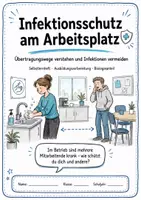 Vorschau - Stundenentwürfe - Infektionsschutz am Arbeitsplatz – Selbstlernheft Biologie für Ausbildungsvorbereitung | Hygiene & Übertragungswege - Deckblatt
