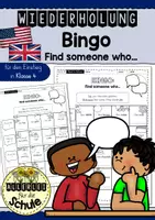 Vorschau - Spiele - Englisch Bingo Klasse 4 – „Find someone who…“ | Wiederholung zum Schuljahresbeginn - Deckblatt