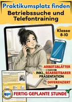Vorschau - Arbeitsblätter - Praktikumsplatz finden – Betriebe suchen & richtig anrufen AB4 - Deckblatt