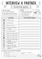 Vorschau - Arbeitsblätter - Speaking Exercise: Interview a Partner - Englisch - Deckblatt