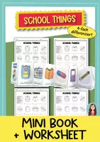 anteprima - Esercizi - Materiale scolastico in inglese – Mini book di vocaboli e scheda didattica | Inglese scuola primaria - Pagina di copertina