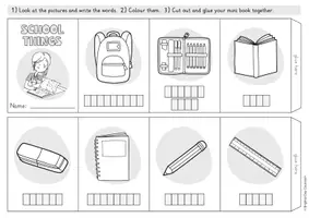 anteprima - Esercizi - Materiale scolastico in inglese – Mini book di vocaboli e scheda didattica | Inglese scuola primaria - Pagina 3