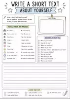 Vorschau - Arbeitsblätter - Write a Text About Yourself | Englisch Schreibübung – Colourful Edition - Deckblatt