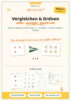 Vorschau - Unterrichtsreihen - Vergleichen & Ordnen Klasse 1 – mehr, weniger, gleich - Deckblatt