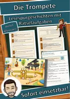 Vorschau - Stationenlernen - Die Trompete – Lesespurgeschichte mit Rätselaufgaben (Klasse 8) - Deckblatt