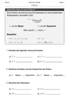 Vorschau - Arbeitsblätter - AB Wdh Potenzen Klasse 7 - Deckblatt