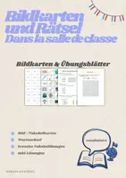 Vorschau - Arbeitsblätter - Dans la salle de classe | Im Klassenzimmer | Spielkarten & Übungen | Französisch - Deckblatt