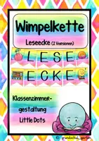 Vorschau - Mal- und Bastelvorlagen - Wimpel - Klassenzimmer - Leseecke - Deckblatt