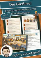 Vorschau - Arbeitsblätter - Die Gießerei – Lesespurgeschichte mit Rätselaufgaben (Klasse 9) - Deckblatt