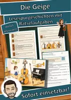 Vorschau - Arbeitsblätter - Die Geige – Lesespurgeschichte mit Rätselaufgaben (Klasse 8) - Deckblatt
