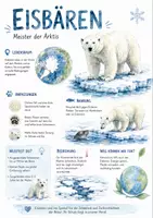 Vorschau - Arbeitsblätter - Lernposter + Arbeitsblatt zum Thema "Eisbär" + Onlineübung & MP3 + Mindmap + Infografik - Deckblatt