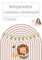 Vorschau - Bildkarten - Löwenklasse Wimpelkette Leseecke - Deckblatt