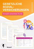Vorschau - Arbeitsblätter - Gesetzliche Sozialversicherungen - Komplett vorbereitete Stunde - Deckblatt