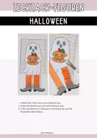 Vorschau - Mal- und Bastelvorlagen - Zickzack-Figuren zu Halloween - Bewegliches Basteln für Kinder - Seite 1