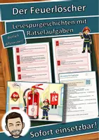 Vorschau - Arbeitsblätter - Der Feuerlöscher – Lesespurgeschichte mit Rätselaufgaben (Klasse 8) - Deckblatt