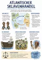 Vorschau - Arbeitsblätter - Lernplakat + Arbeitsblätter zum Thema "Atlantischer Sklavenhandel" + Lösung & MP3 + Mindmap + Infografik - Deckblatt