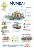 Vorschau - Arbeitsblätter - Lernposter + Arbeitsblätter zum Thema "Mumbai" + Lösung & MP3 + Mindmap + Infografik - Deckblatt