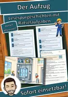Vorschau - Arbeitsblätter - Der Aufzug – Lesespurgeschichte mit Rätselaufgaben (Klasse 8) - Deckblatt
