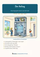 Vorschau - Arbeitsblätter - Der Aufzug – Lesespurgeschichte mit Rätselaufgaben (Klasse 8) - Seite 1