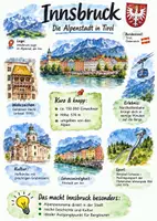 Vorschau - Arbeitsblätter - Lernposter + AB mit Fragen zum Thema "Innsbruck" + Lösungsblatt + Infografik - Deckblatt