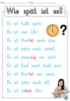 Vorschau - Text - DaZ "Wie spät ist es?" Lesetext in Silbenschrift - Die Uhrzeit - DaZ / Deutsch Alphabetisierung - Seite 1