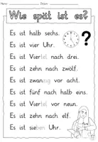 Vorschau - Text - DaZ "Wie spät ist es?" Lesetext in Silbenschrift - Die Uhrzeit - DaZ / Deutsch Alphabetisierung - Seite 2