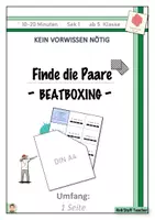 Vorschau - Arbeitsblätter - Finde_die_Paare-Beatboxing - Deckblatt