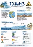 Vorschau - Arbeitsblätter - Lernposter + Arbeitsblatt "Tsunami" + Onlineübung & MP3 + Mindmap + Infografik - Deckblatt