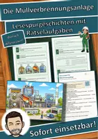 Vorschau - Arbeitsblätter - Die Müllverbrennungsanlage – Lesespurgeschichte mit Rätselaufgaben (Klasse 9) - Deckblatt