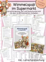 Vorschau - Unterrichtsreihen - Wimmelspaß im Supermarkt - Sprachförderung, DaZ und Deutschunterricht mit über 40 differenzierten Aufgaben - Deckblatt
